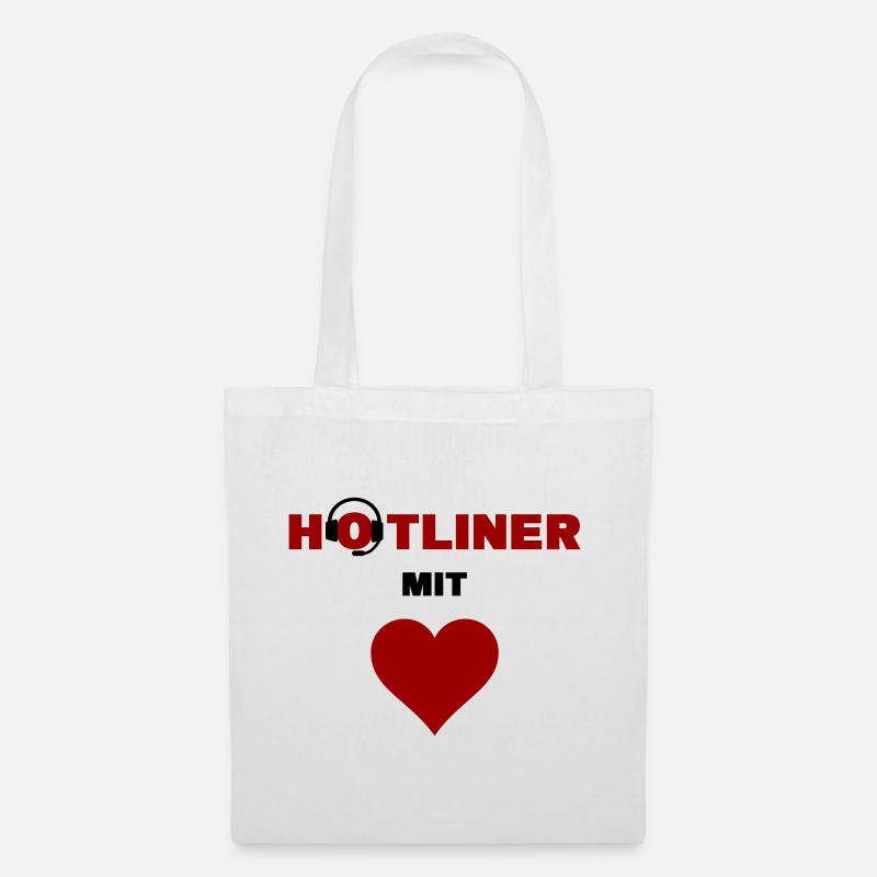Hotliner mit Herz - Stoffbeutel - Weiß