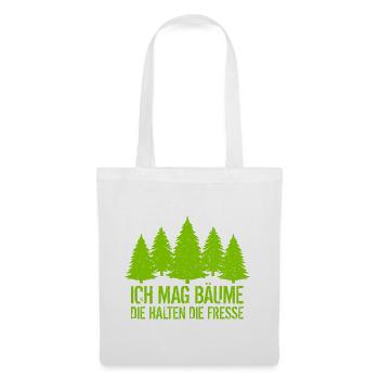 Ich mag Bäume - Die halten die Fresse - Waldliebe - Stoffbeutel - Weiß - Vorne