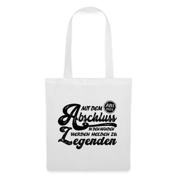 Abi 2024 Abschluss Helden zu Legenden Geschenk - Stoffbeutel - Weiß - Vorne