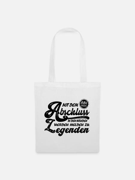 Abi 2024 Abschluss Helden zu Legenden Geschenk - Stoffbeutel - Weiß