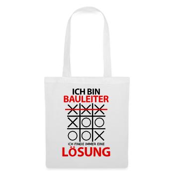 Bauleiter Bauleitung Abschiedsgeschenk Danke sagen - Stoffbeutel - Weiß - Vorne
