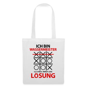 Wassermeister Spruch Lustig immer Lösung - Stoffbeutel - Weiß - Vorne