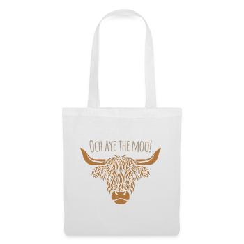 Och aye the moo Agriculteur Haute Terre d’Ecosse - Sac en tissu - blanc - Devant