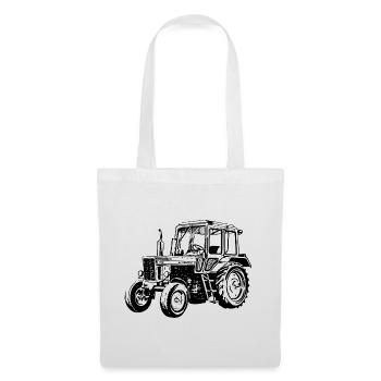 Belarus Traktor Landwirt Geschenk Stall - Stoffbeutel - Weiß - Vorne