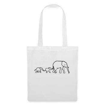 Elephant mother and baby elephants - Tote Bag - white - Front