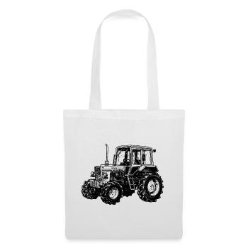 Belarus mtz Traktor Landwirt Geschenk - Stoffbeutel - Weiß - Vorne