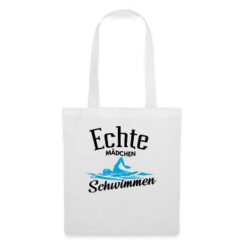 Schwimmen – Shirt Badehose baden Freibad Geschenk - Stoffbeutel - Weiß - Vorne