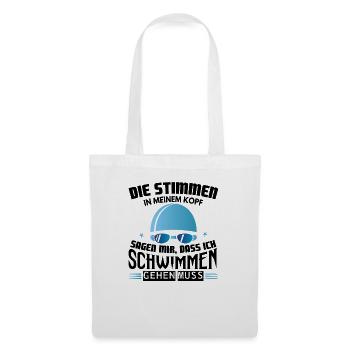 Schwimm - Shirt Tauchen Sport Pool Wasser Geschenk - Stoffbeutel - Weiß - Vorne