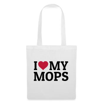 I love my Mops - Sac en tissu - blanc - Devant