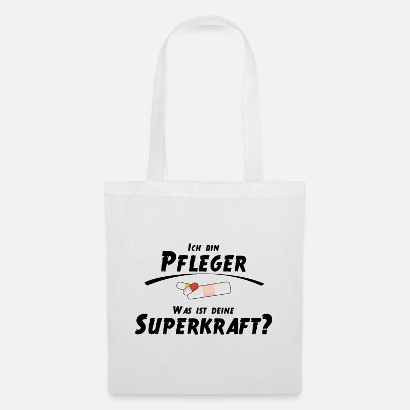 Ich bin Pfleger - Was ist deine Superkraft - Stoffbeutel - Weiß