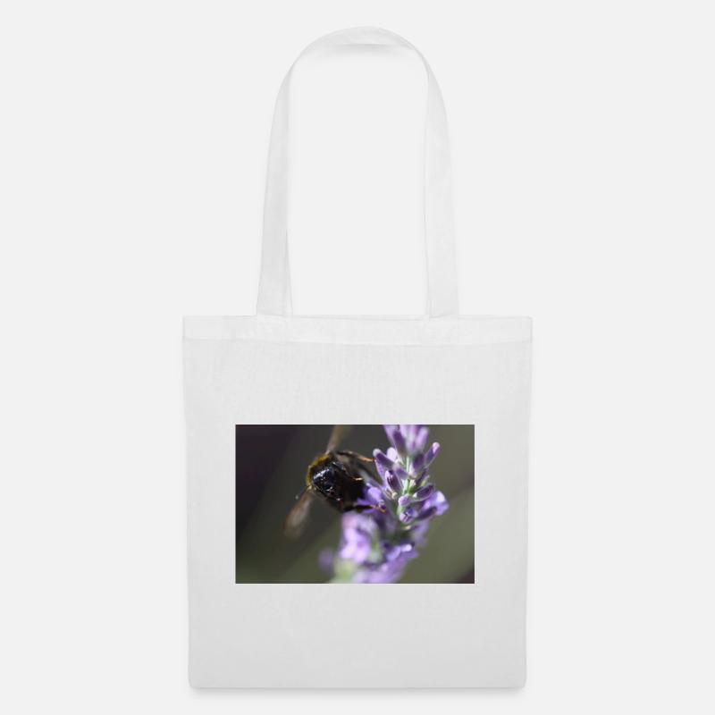 Biene lavendel Lavendelblüte - Stoffbeutel - Weiß
