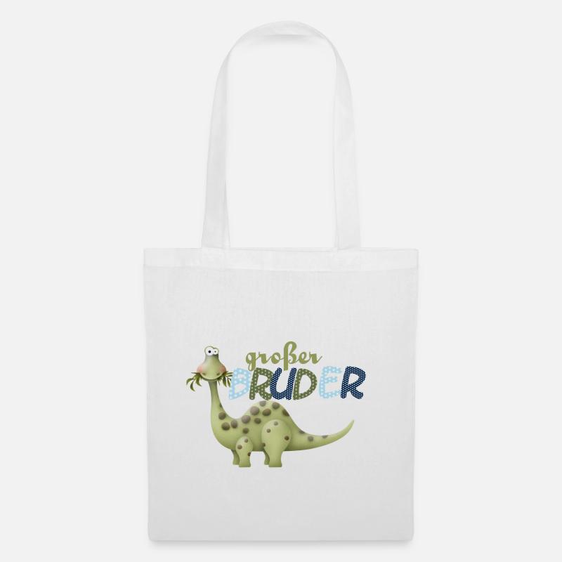 großer Bruder Dinosaurier - Stoffbeutel - Weiß