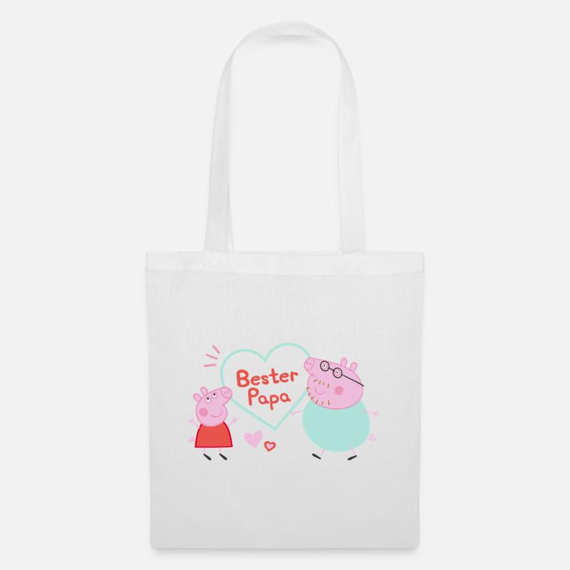 Peppa Pig Design Best Dad With Peppa & Daddy Pig - Tote Bag - white