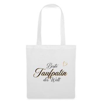 Edles Geschenk für die Taufpatin - Stoffbeutel - Weiß - Vorne