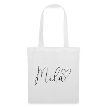 Mila Name Vorname Mädchen - Stoffbeutel - Weiß - Vorne