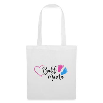 Bald Mama Baby Schwangerschaft Geburt Herz Mutter - Stoffbeutel - Weiß - Vorne