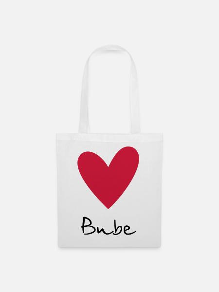 Herz Bube Herzbube Geschenk - Stoffbeutel - Weiß