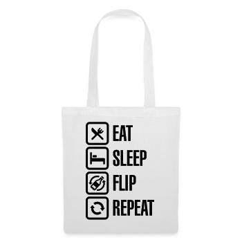 Eat - Sleep - Bottle Flip - Repeat - Sac en tissu - blanc - Devant