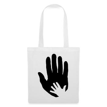 Baby, child hand in adult parent hand. - Tote Bag - white - Front