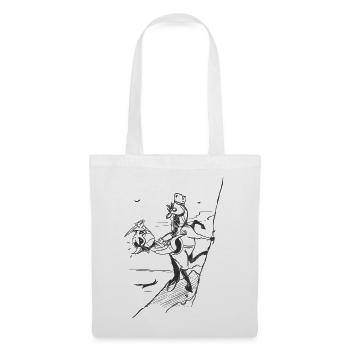 Ascension sur falaise — silhouette graphique - Sac en tissu - blanc - Devant