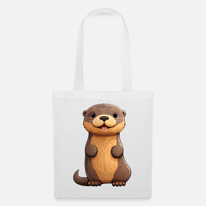 Niedliches Otter-Design | Sommerstimmung | Otter - Stoffbeutel - Weiß