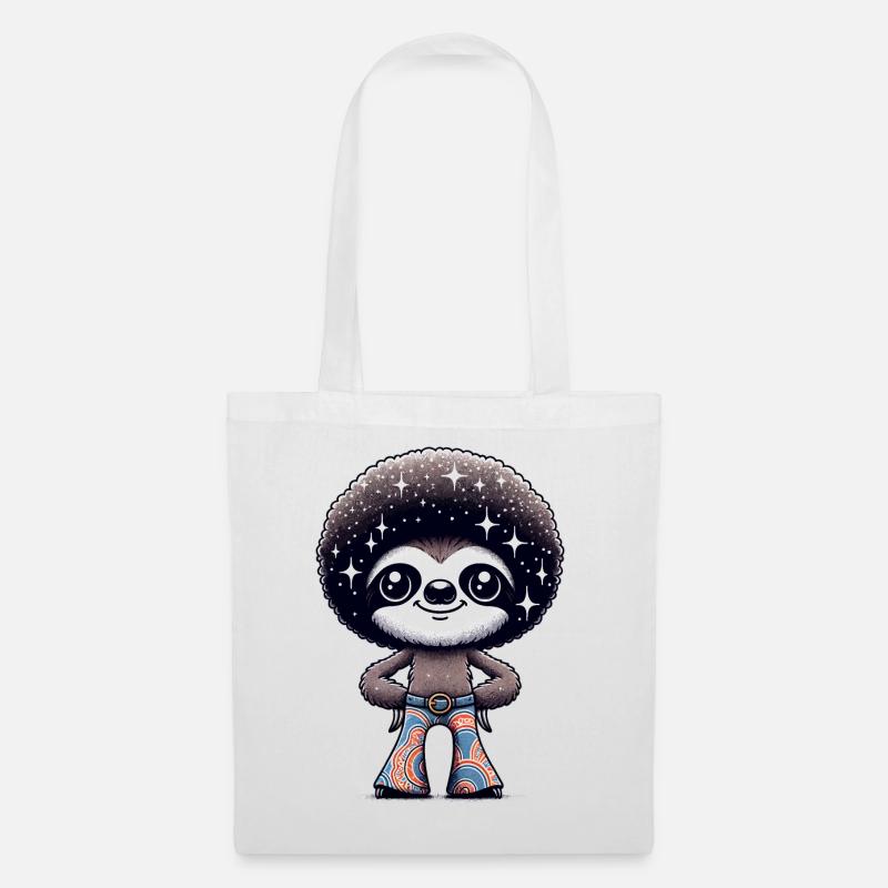 Disco Sloth: Starry Night Groover - Tote Bag - white