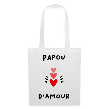 PAPOU. PAPA. FÊTE DES PÈRES. BONNE FÊTE PAPA - Sac en tissu - blanc - Devant