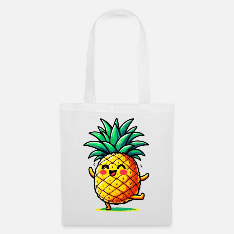 Ananas - Stoffbeutel - Weiß