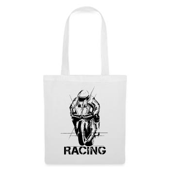 Racing Motorrad Superbike Biker Motorsport Symbol - Stoffbeutel - Weiß - Vorne