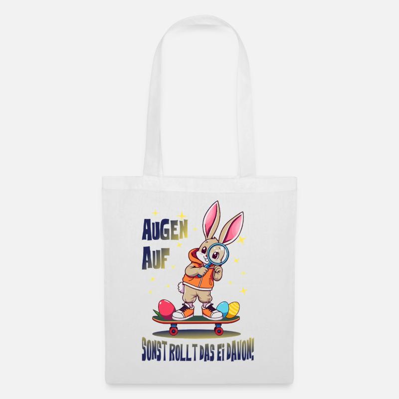 Hase auf Skateboard - Stoffbeutel - Weiß