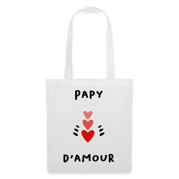PAPY. FÊTE DES PÈRES. BONNE FÊTE PAPY. JE T'AIME. - Sac en tissu - blanc - Devant