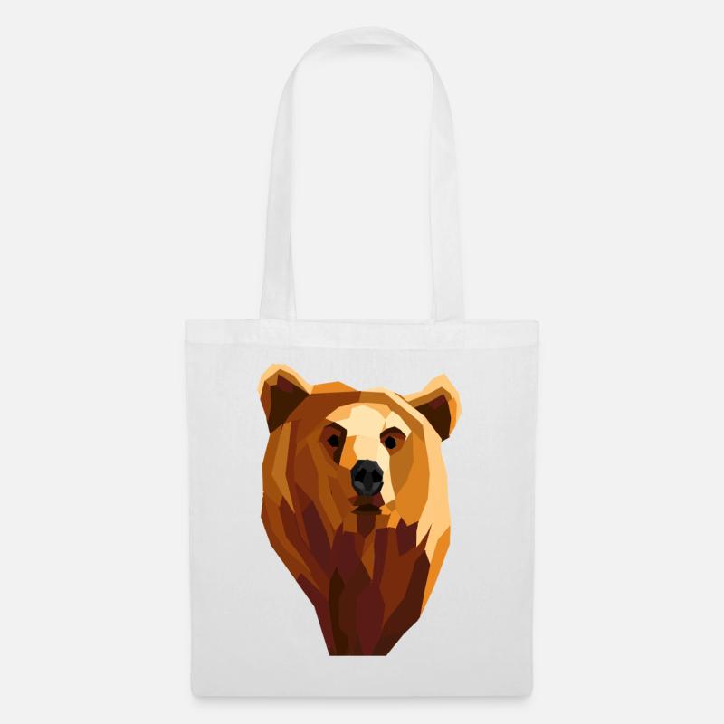 Low poly geometric bear - Tote Bag - white