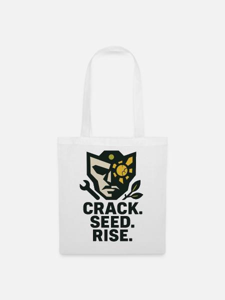 Crack. Seed. Rise. – Solarpunk - Stoffbeutel - Weiß