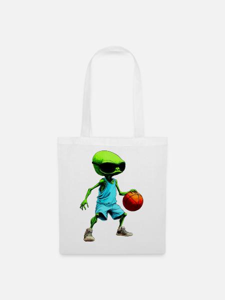 Aliens Basketball - Stoffbeutel - Weiß