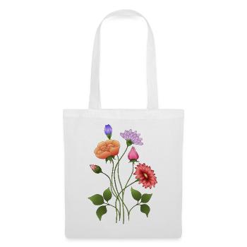 Fleur - Sac en tissu - blanc - Devant