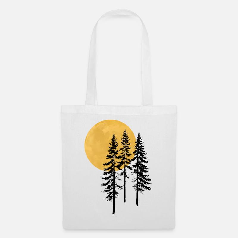 Sunset Pine Silhouette - Stoffbeutel - Weiß