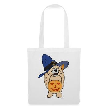 Kürbis Hexenhund - Stoffbeutel - Weiß - Vorne