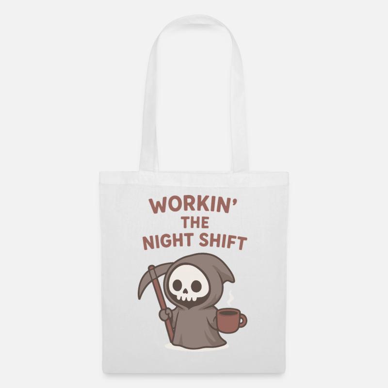 Night Shift Grim Reaper Coffee - Tote Bag - white