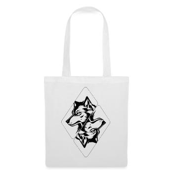 Tête de loup - Sac en tissu - blanc - Devant