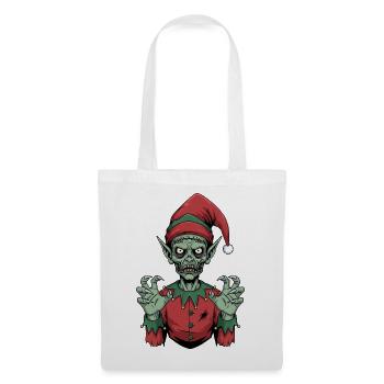 Gruseliges Skelett Weihnachtswichtel Horror Gesche - Stoffbeutel - Weiß - Vorne