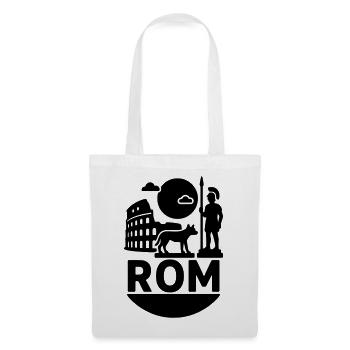 rom silhouette wahrzeichen - Stoffbeutel - Weiß - Vorne