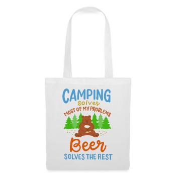 Funny Camping Bear Beer Solves Problems Art - Tote Bag - white - Front