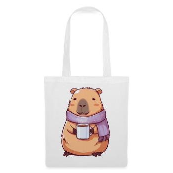 Capybara mignon cosy – Animal kawaii - Sac en tissu - blanc - Devant