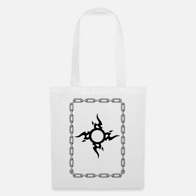 Black Tribal Surrounded Chain - Tote Bag - white