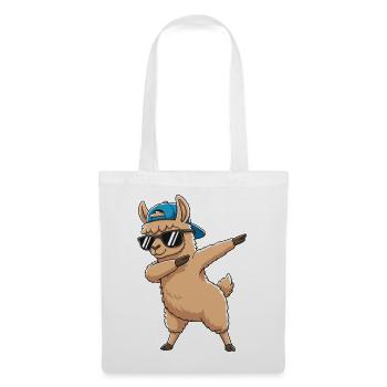 Art de dessin animé Dapping Cool Lama Sunglass - Sac en tissu - blanc - Devant