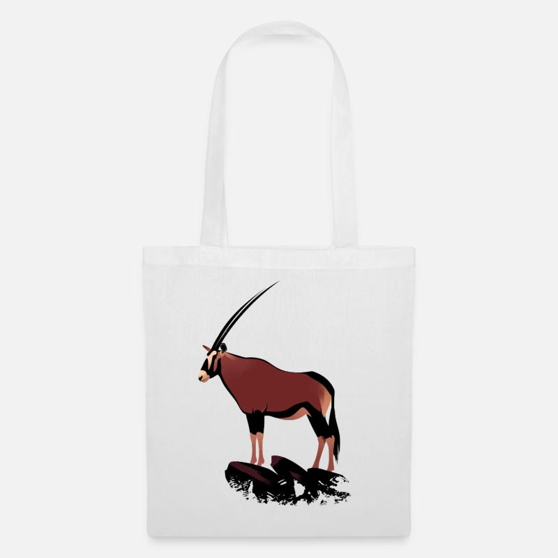 Oryx auf Felsen - Stoffbeutel - Weiß