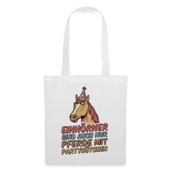 Cheval de fête avec chapeau - Sac en tissu - blanc - Devant