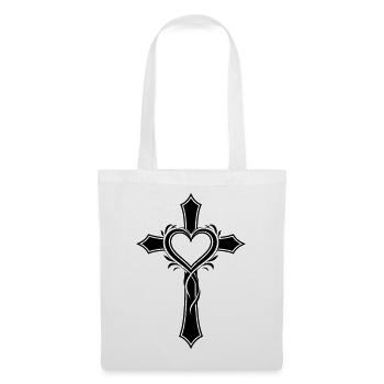 Jésus symbole de croix de cœur - Sac en tissu - blanc - Devant