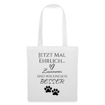 Zusammen besser - Pfote | Hunde & Katzen Tierliebe - Stoffbeutel - Weiß - Vorne