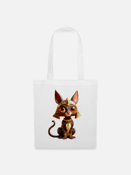 Ägyptische Katze von Anubis - Stoffbeutel - Weiß